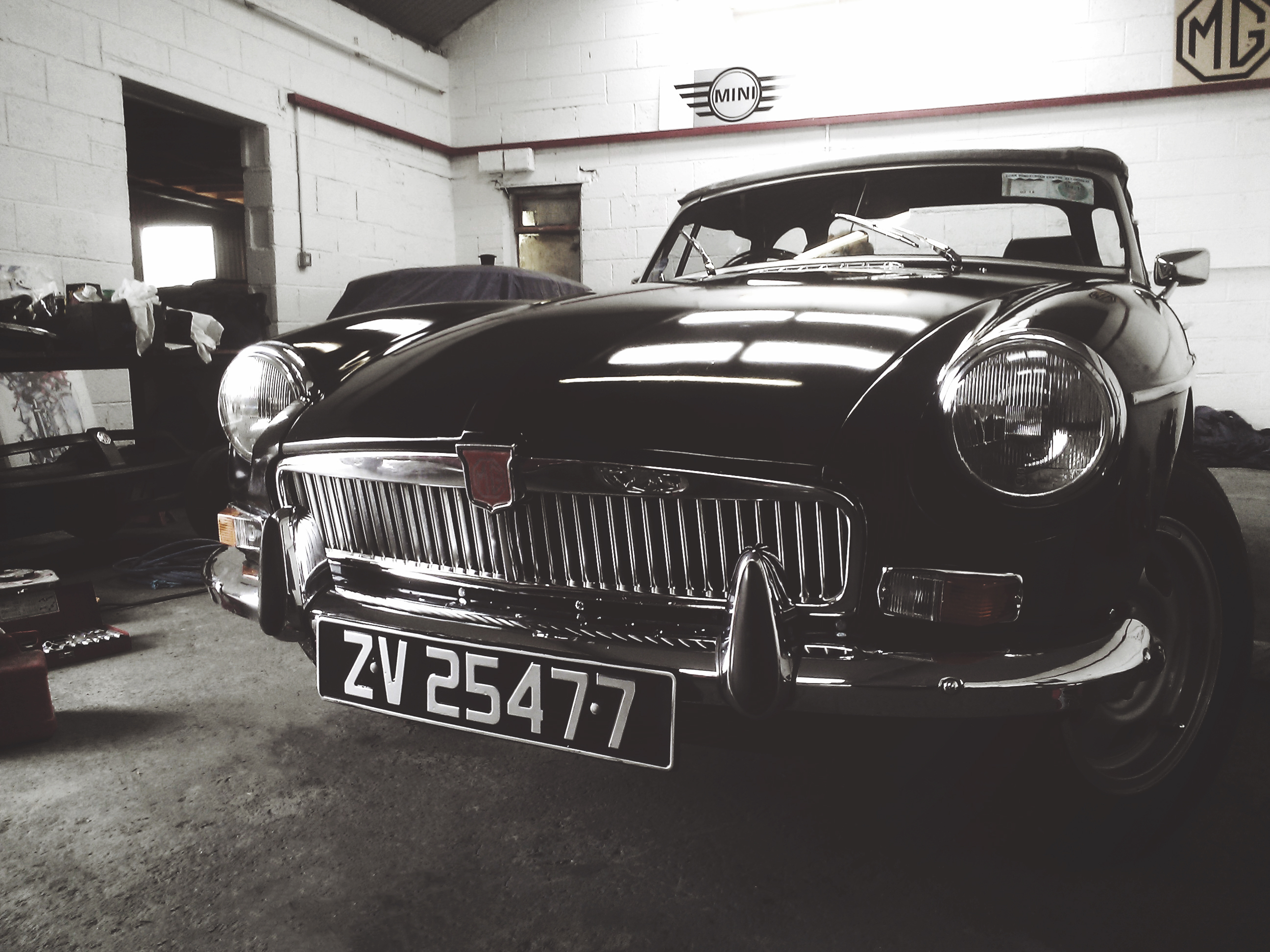 mgb roadster black chrome bumper