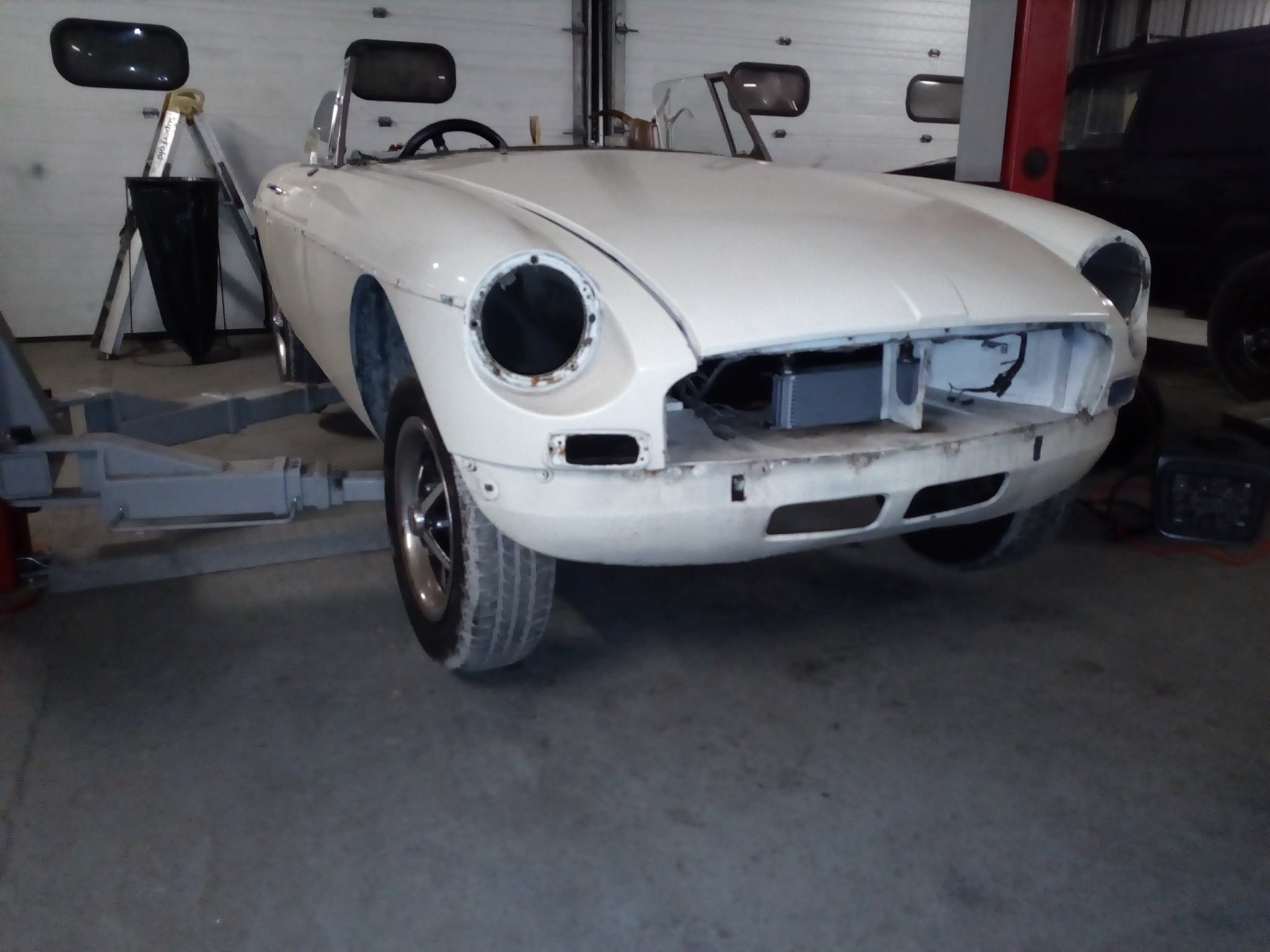 White MGB Roadster